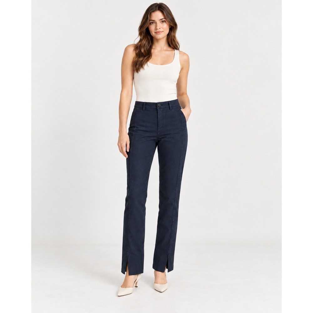AYR The Sizzle Navy Blue Split Hem Stretch Pants Size 10